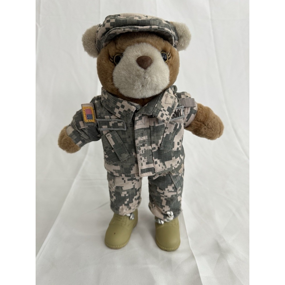 Bear Forces Of America USA Army Camo Combat Uniform Teddy Bear 1989 Vintage